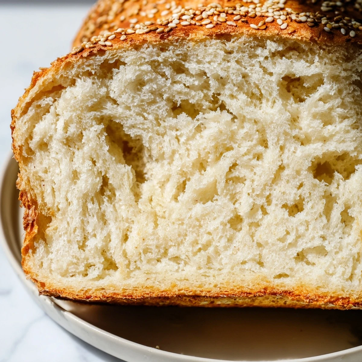 Freshly baked zero carb yogurt bread loaf cooling on wire rack with golden crust