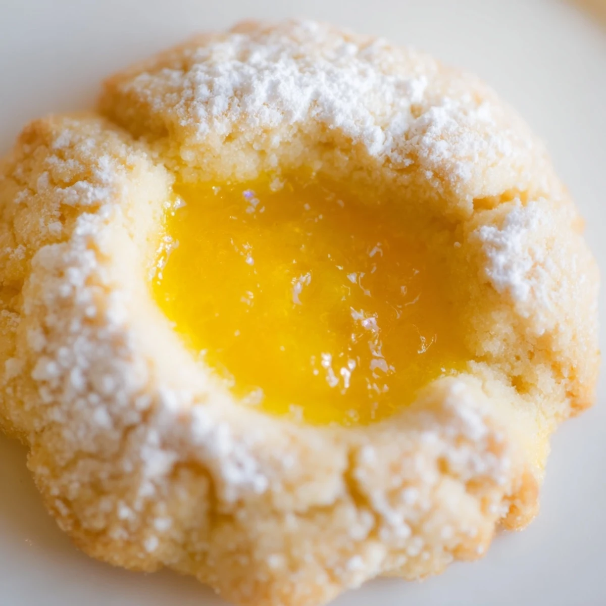 Thumbprint lemon curd cookies with tangy golden centers cooling on wire rack