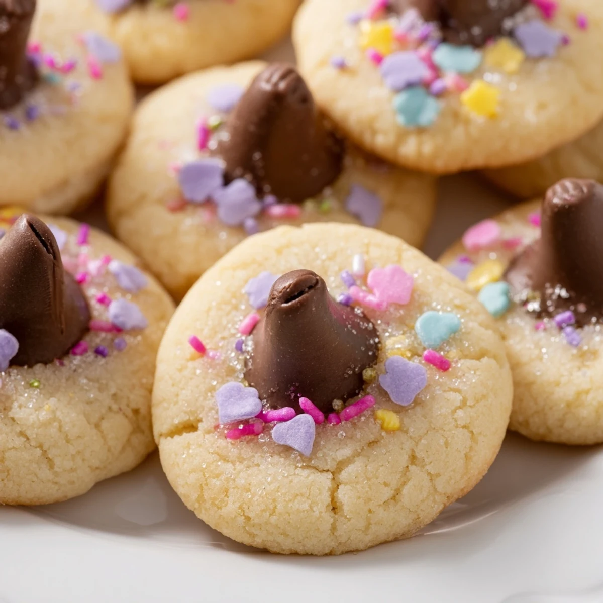 Easter Blossom Cookies with Chocolate Kisses