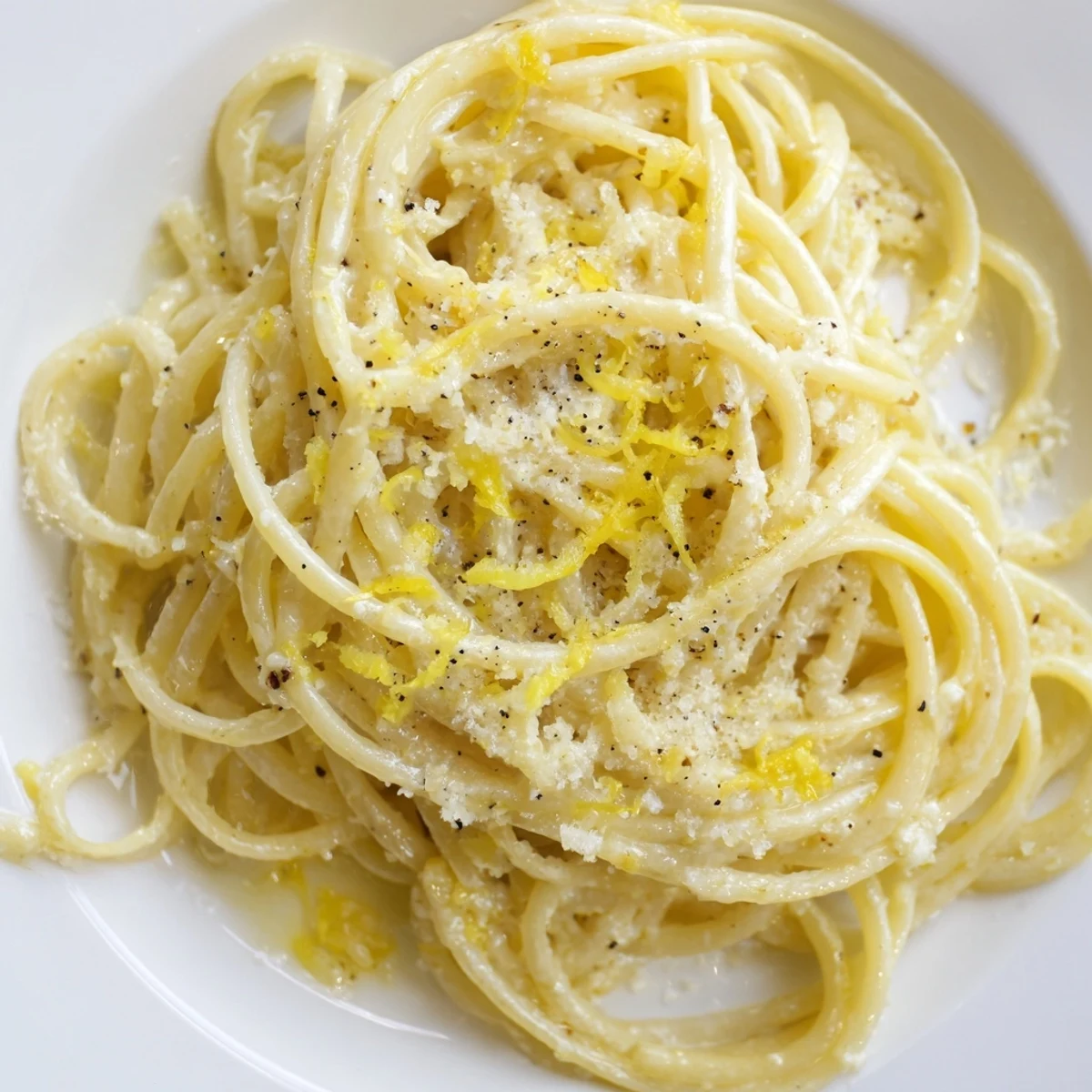 Creamy Parmesan lemon pasta tossed with garlic butter sauce and fresh herbs