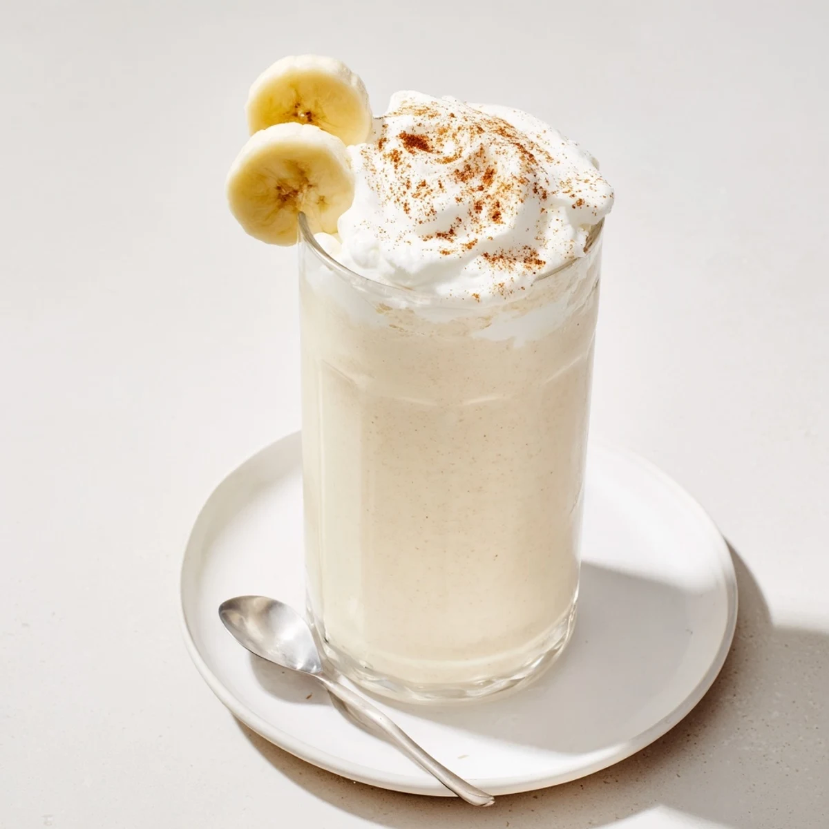 Quick Vanilla Banana Shake served as breakfast pick-me-up, silky and refreshing