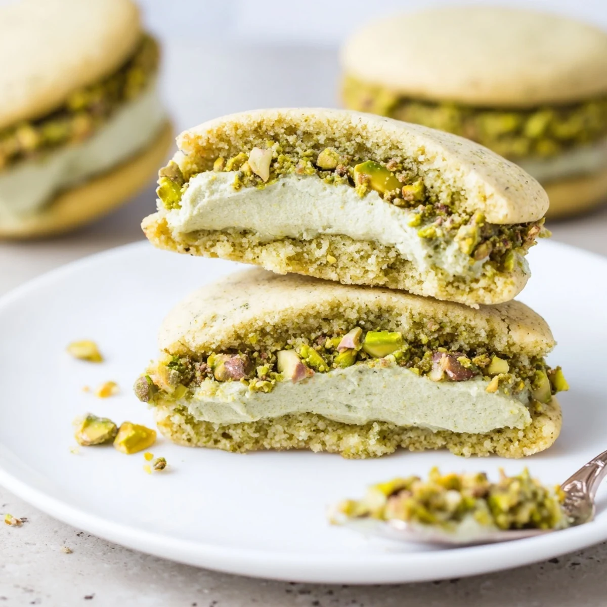 Warm Pistachio Cream Cookies Recipe paired with Earl Grey tea, tender crumb