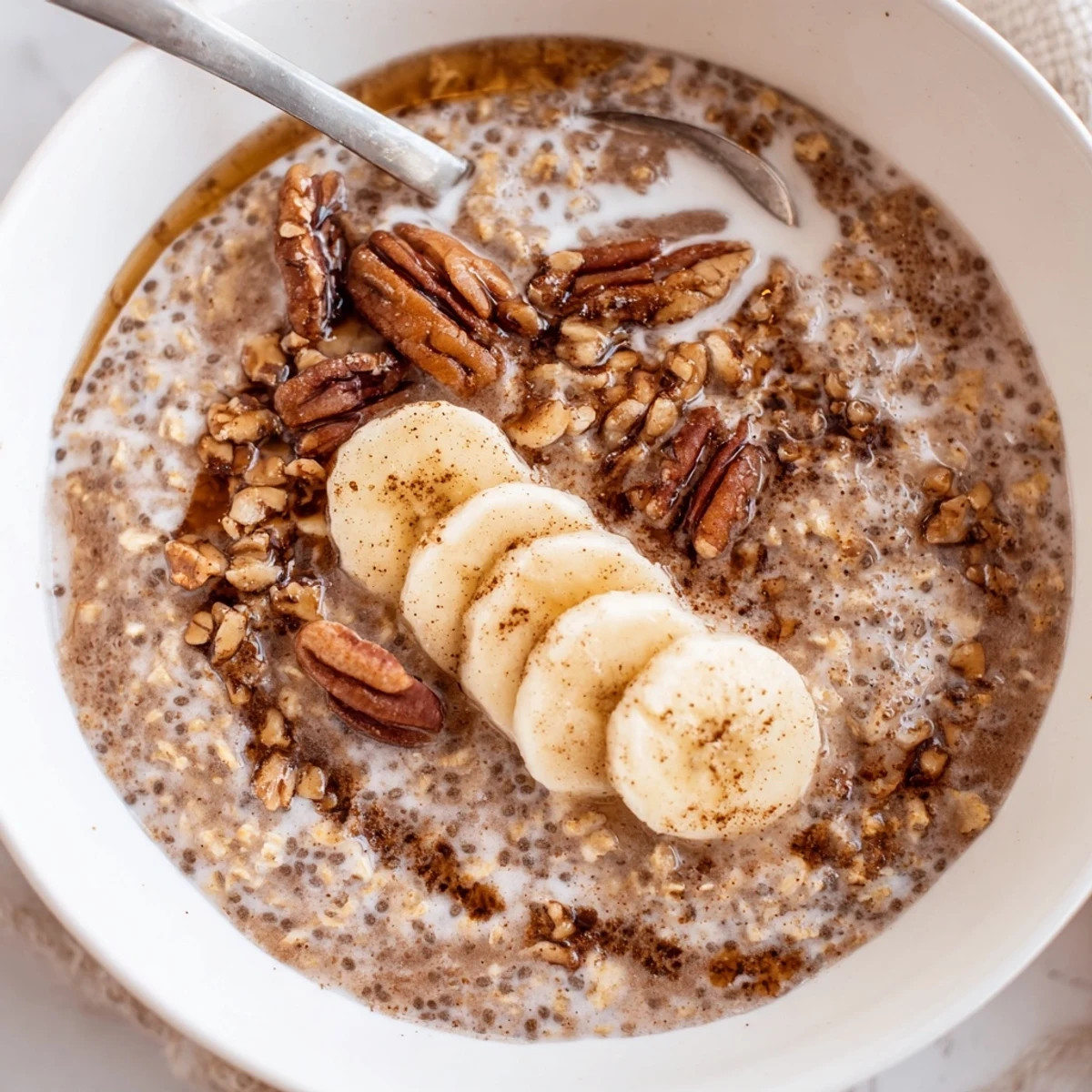 Make-ahead Brown Sugar Coffee Overnight Oats chilled, rich, and ready for busy mornings