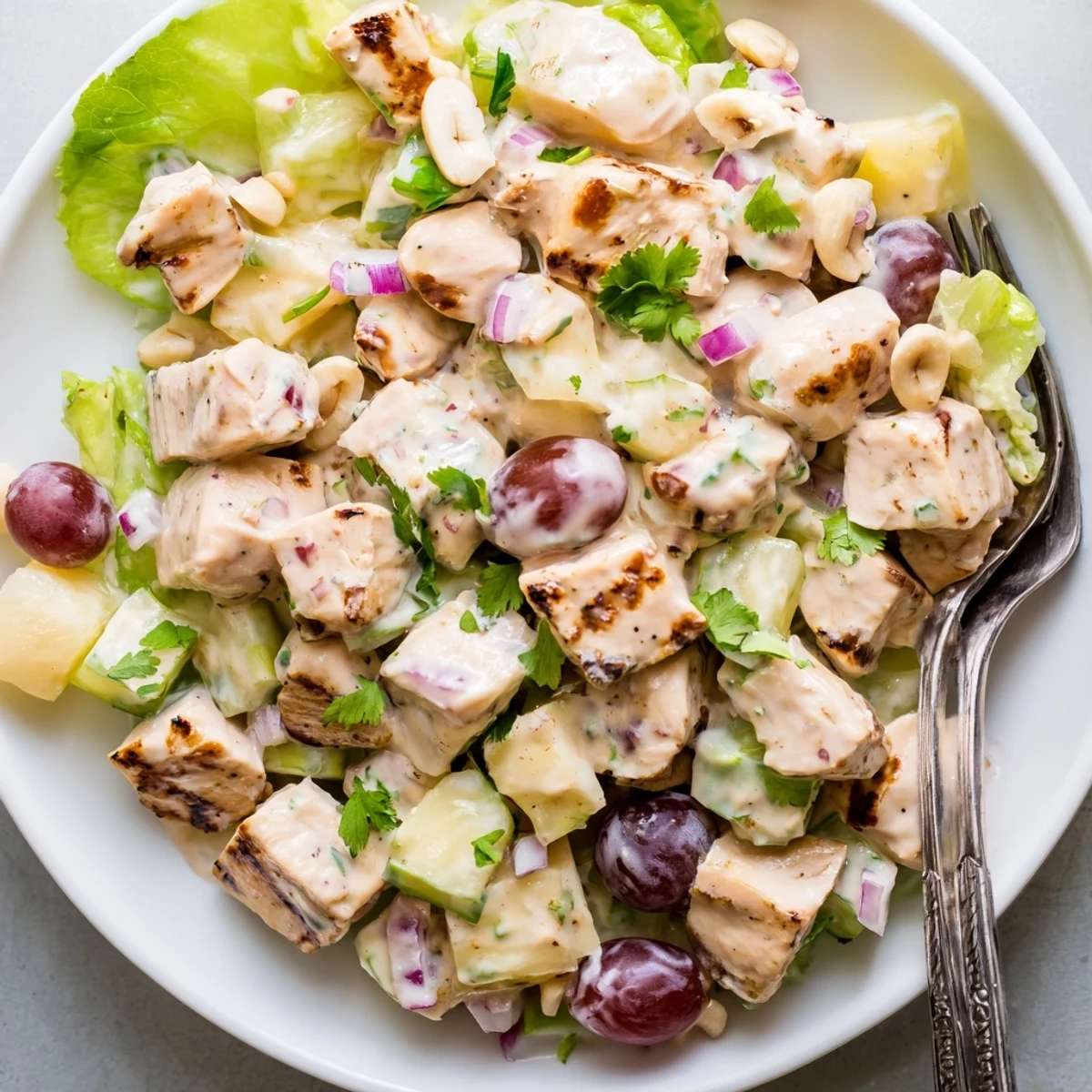 Hawaiian Chicken Salad Recipe with juicy pineapple, tender chicken, creamy lime dressing