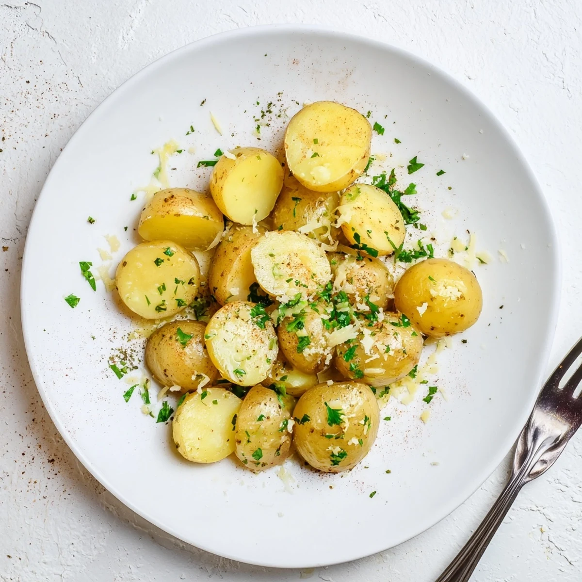 Charred edges and tender centers in a Grilled Potatoes Recipe served warm