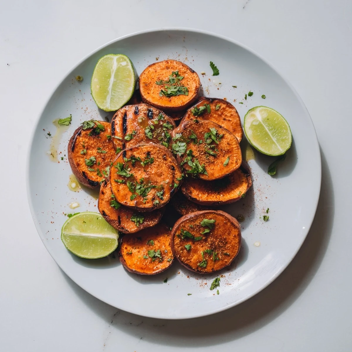 Smoky grill marks and tender centers on Grilled Sweet Potatoes Simple Smoky Summer Side