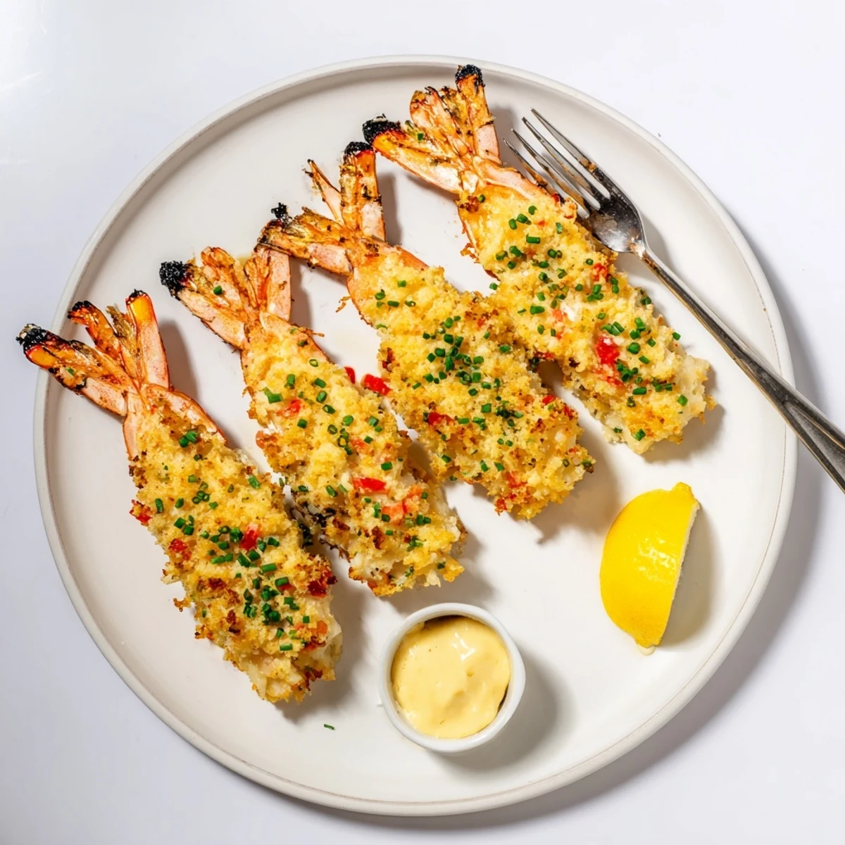 Juicy Crab Cake Stuffed Shrimp With Cowboy Butter on parchment, crispy panko topping