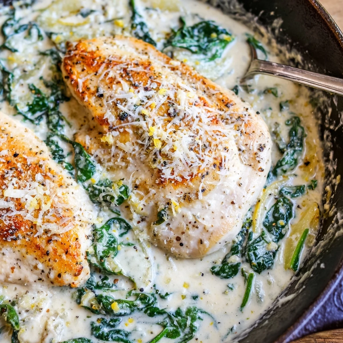 Lemon Parmesan Spinach Chicken