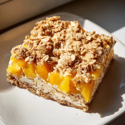 Peaches And Cream Crumble Bars