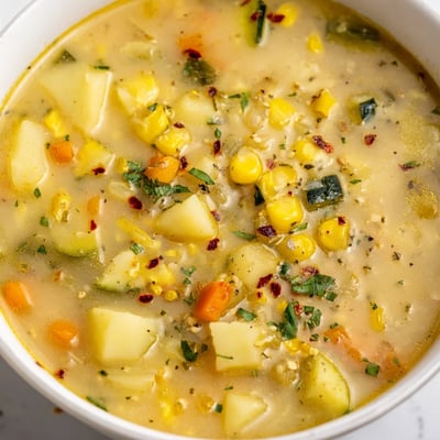 Hearty Potato Corn Zucchini Soup